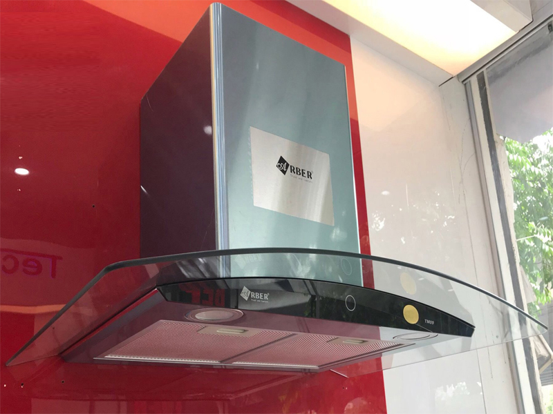 máy hút mùi kính cong arber tm 09 hút siêu khỏe